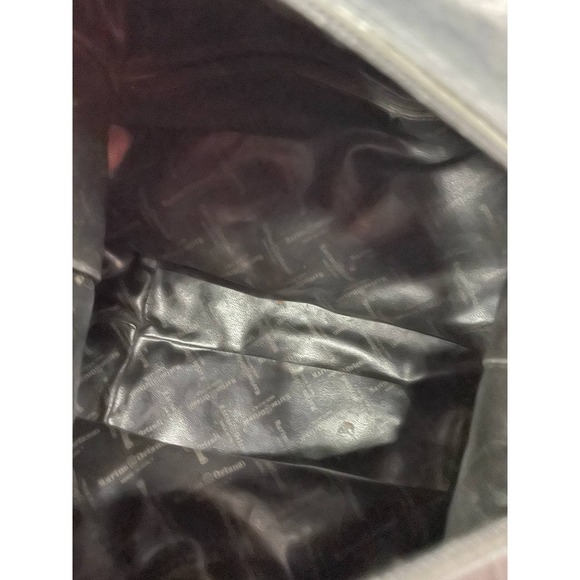 Marino Orlandi Black Leather Bag, Bucket Style with Brown Trim Hand/Shoulder Bag - Picture 8 of 16